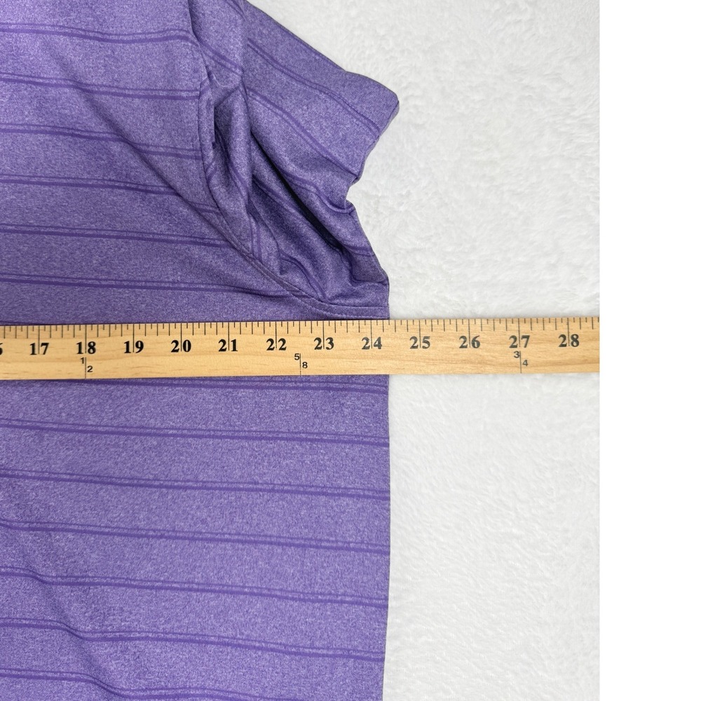Walter Hagen Mens Purple Striped Golf Polo Shirt Large Performance Short Sleeve - Picture 9 of 10